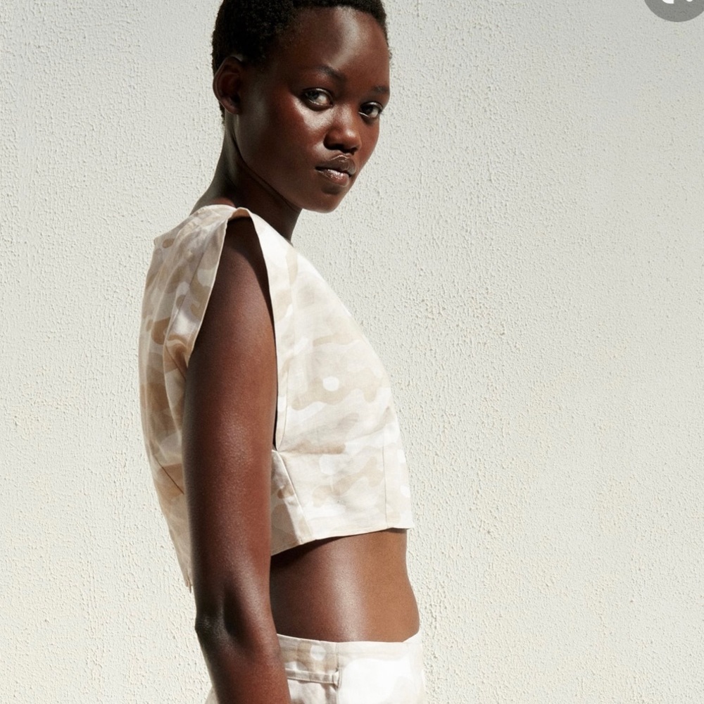 NEW ZARA LINEN CROPPED TOP - Picture 8 of 8